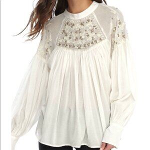 Free People Have It My Way Embroidered Top